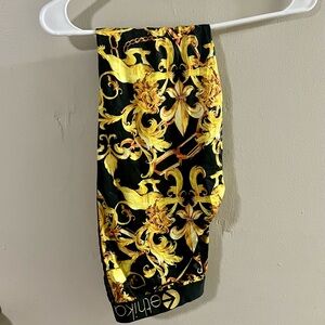 Ethika Women’s Leggings Size M Black Gold Baroque Print High Waist